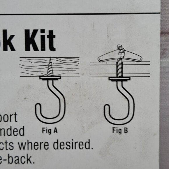 2 Pc Swag Ceiling Hooks with Hardware Plants Lights Hanging 2.5in White Finish - Picture 5 of 6